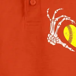 Softball Heart Skeleton Hand Halloween Costume Great Gift Dry Zone Grid Performance Polo