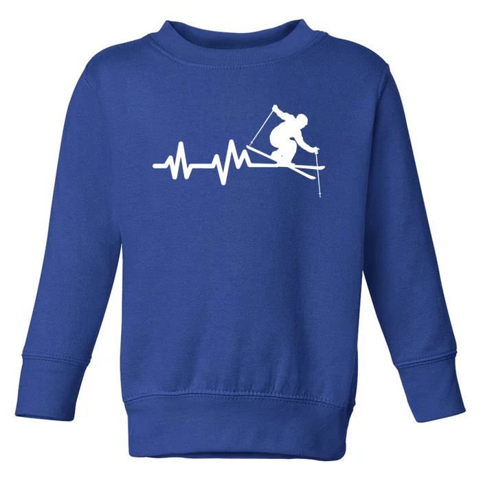 Ski Heartbeat Skiing Skier Cute Gift Toddler Sweatshirt