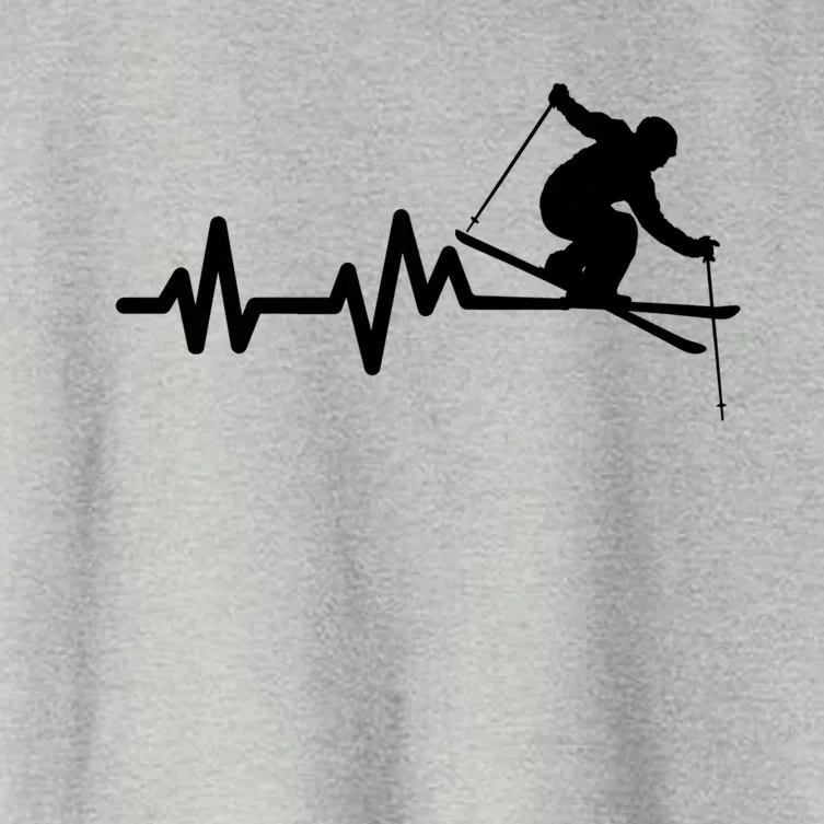 Ski Heartbeat Skiing Skier Cute Gift Women's Crop Top Tee