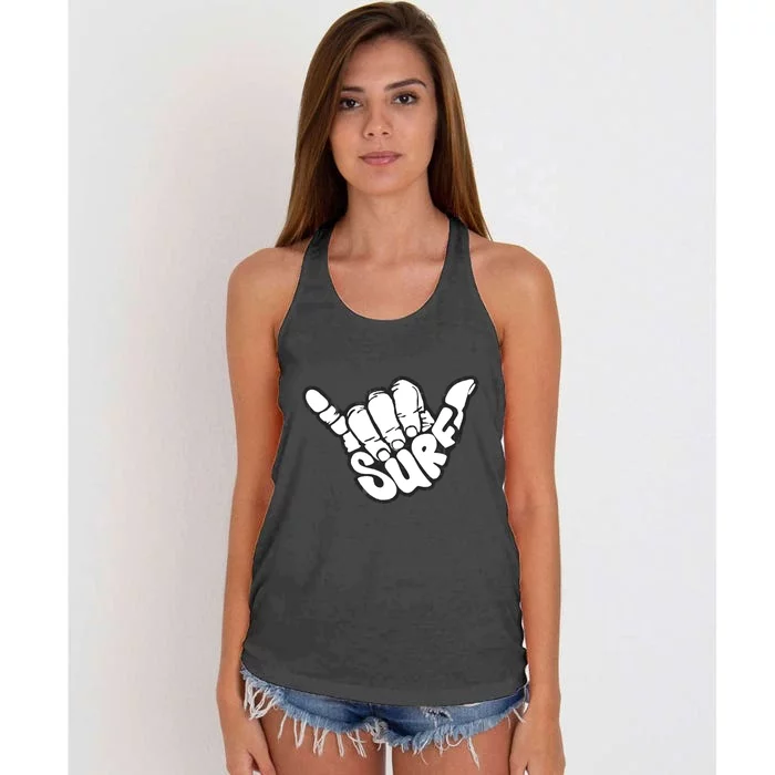 Surfing Hand Women's Knotted Racerback Tank