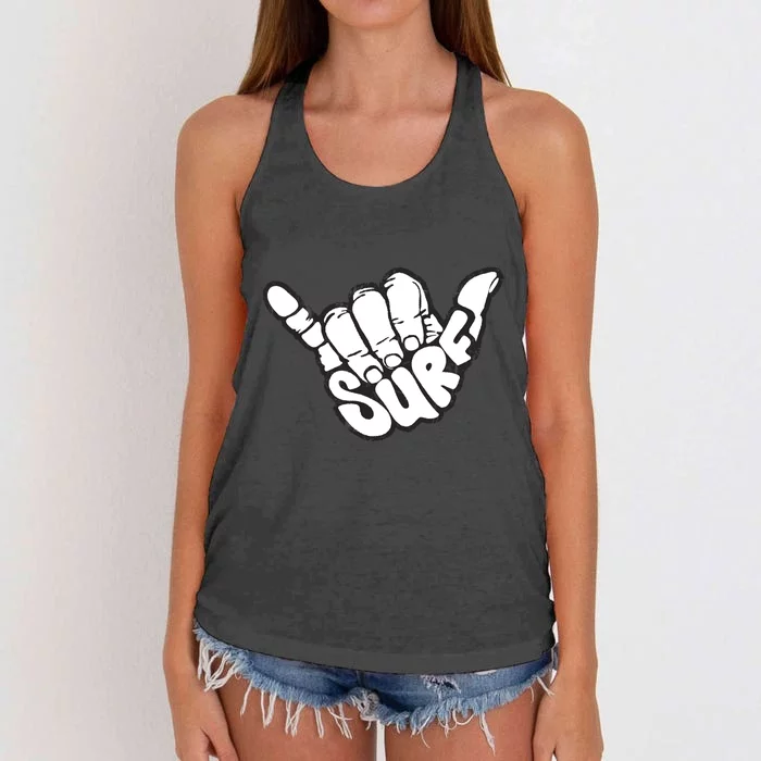 Surfing Hand Women's Knotted Racerback Tank