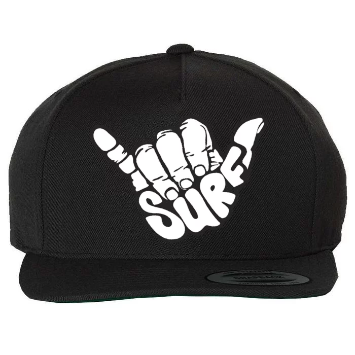 Surfing Hand Wool Snapback Cap