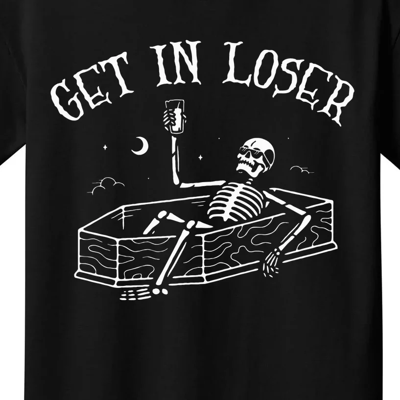 Spooky Halloween Skeleton Coffin Get Ready! Kids T-Shirt