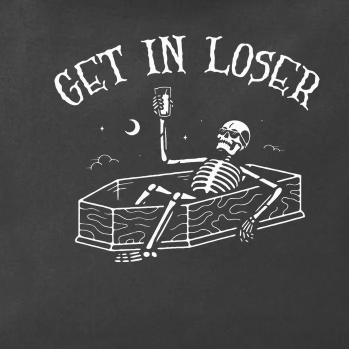 Spooky Halloween Skeleton Coffin Get Ready! Zip Tote Bag