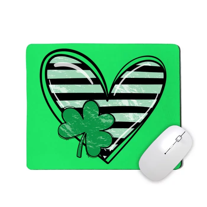 Shamrock Heart St Patrick Day Cute Mousepad