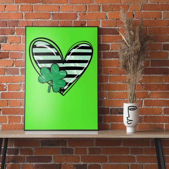 Shamrock Heart St Patrick Day Cute Poster