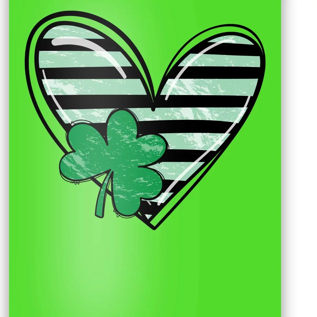 Shamrock Heart St Patrick Day Cute Poster