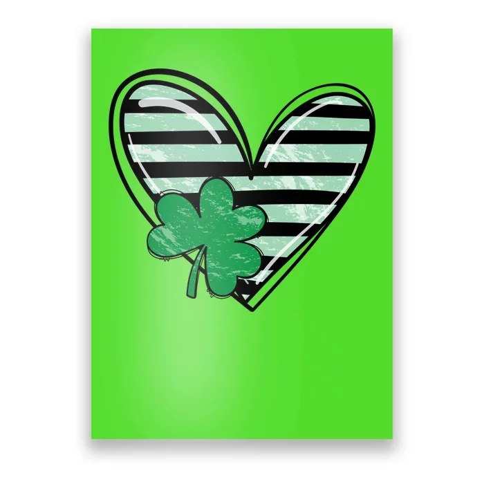 Shamrock Heart St Patrick Day Cute Poster