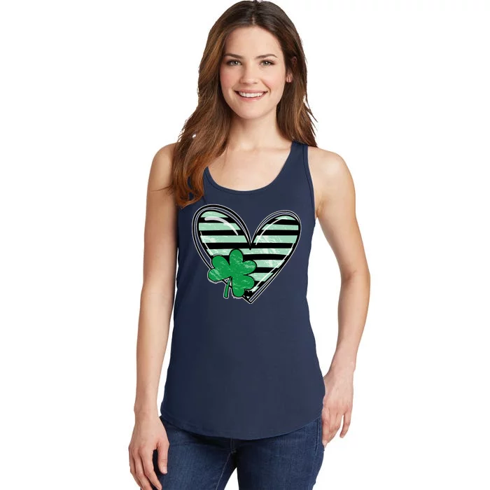 Shamrock Heart St Patrick Day Cute Ladies Essential Tank