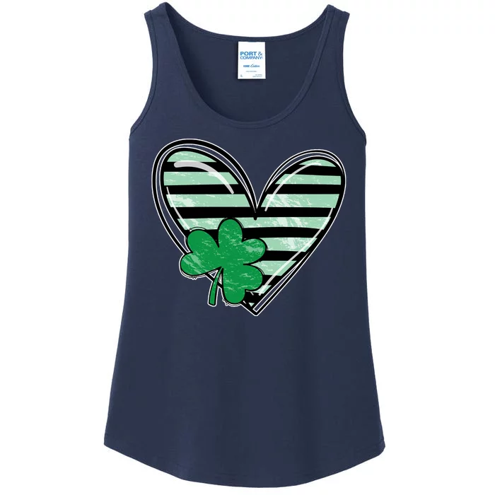 Shamrock Heart St Patrick Day Cute Ladies Essential Tank