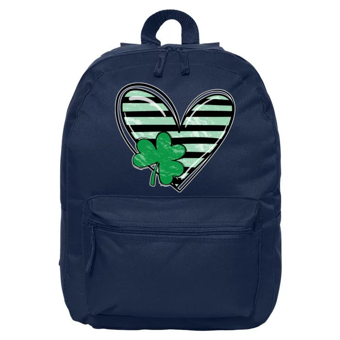 Shamrock Heart St Patrick Day Cute 16 in Basic Backpack