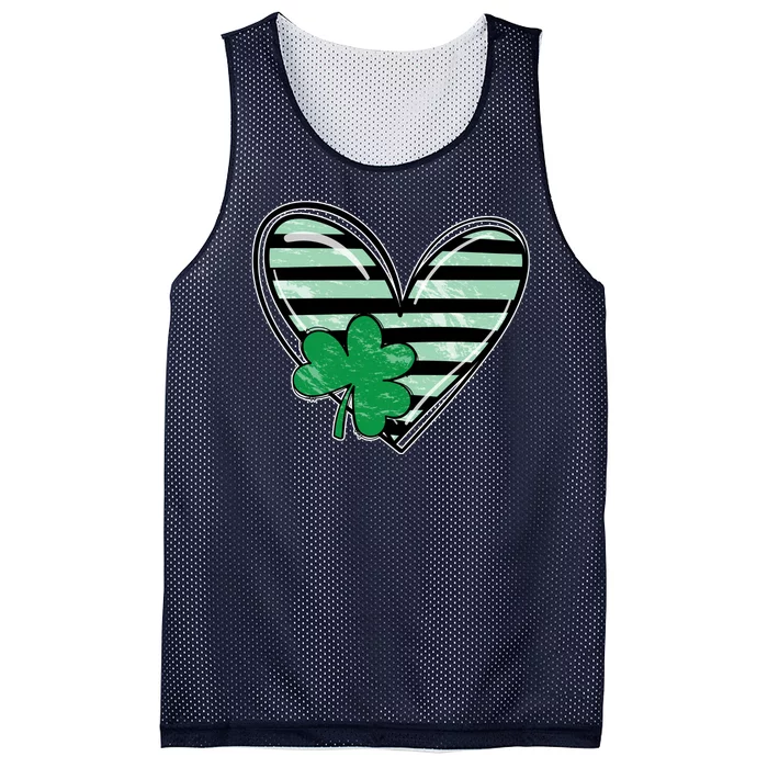 Shamrock Heart St Patrick Day Cute Mesh Reversible Basketball Jersey Tank