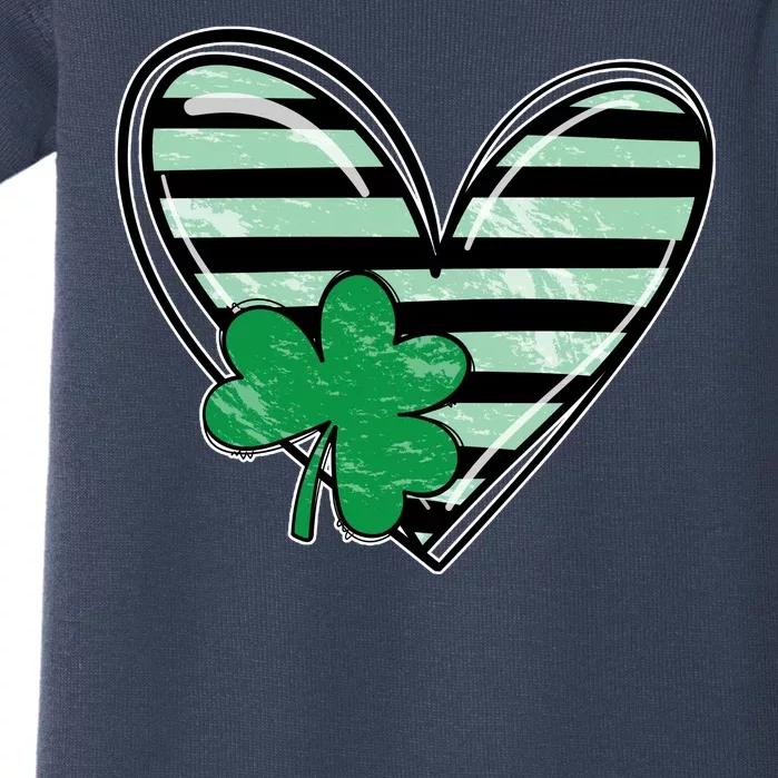 Shamrock Heart St Patrick Day Cute Baby Bodysuit