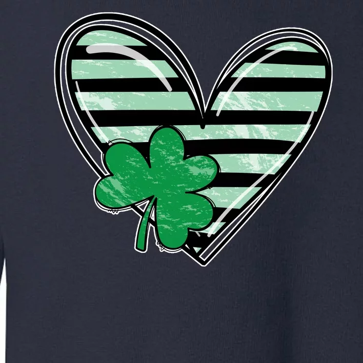 Shamrock Heart St Patrick Day Cute Toddler Sweatshirt