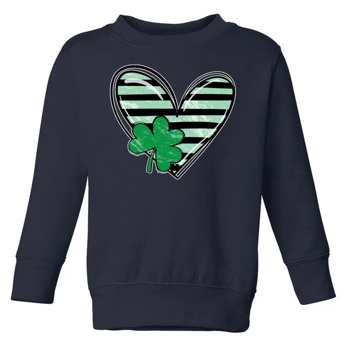 Shamrock Heart St Patrick Day Cute Toddler Sweatshirt