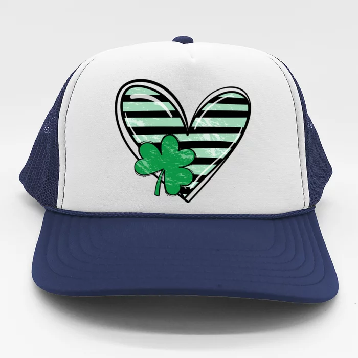 Shamrock Heart St Patrick Day Cute Trucker Hat