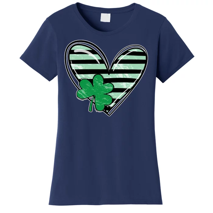 Shamrock Heart St Patrick Day Cute Women's T-Shirt