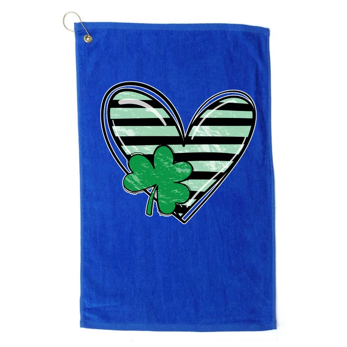 Shamrock Heart St Patrick Day Cute Platinum Collection Golf Towel