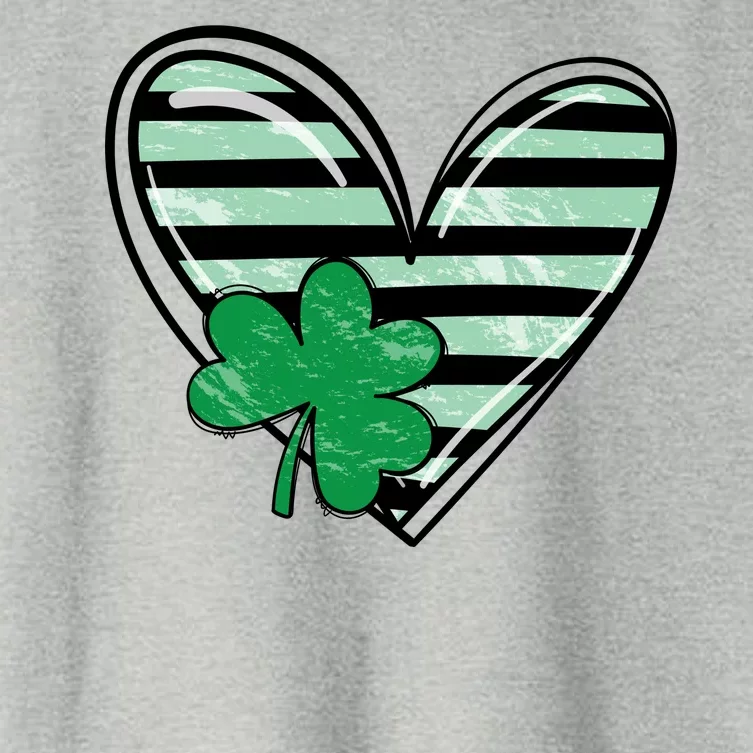 Shamrock Heart St Patrick Day Cute Women's Crop Top Tee