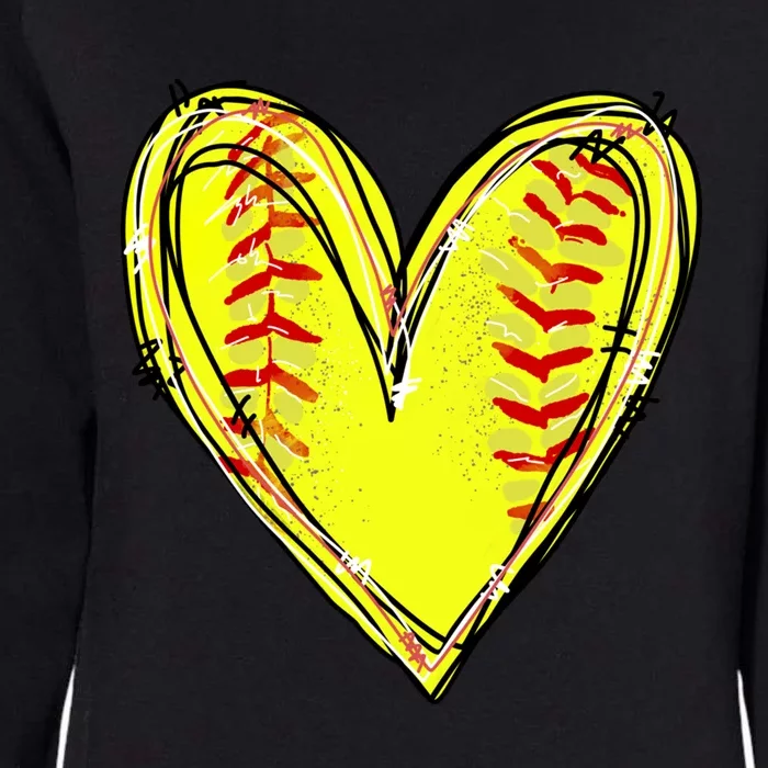 Softball Heart Softball Game Day Softball Mom Lovers Gift Womens California Wash Sweatshirt