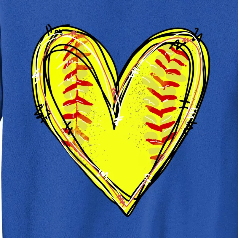 Softball Heart Softball Game Day Softball Mom Lovers Gift Sweatshirt