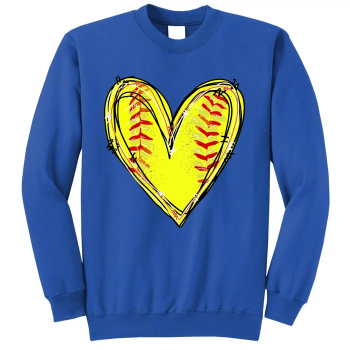 Softball Heart Softball Game Day Softball Mom Lovers Gift Sweatshirt