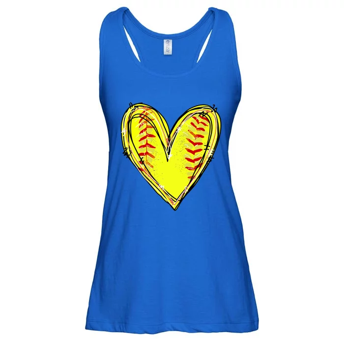 Softball Heart Softball Game Day Softball Mom Lovers Gift Ladies Essential Flowy Tank