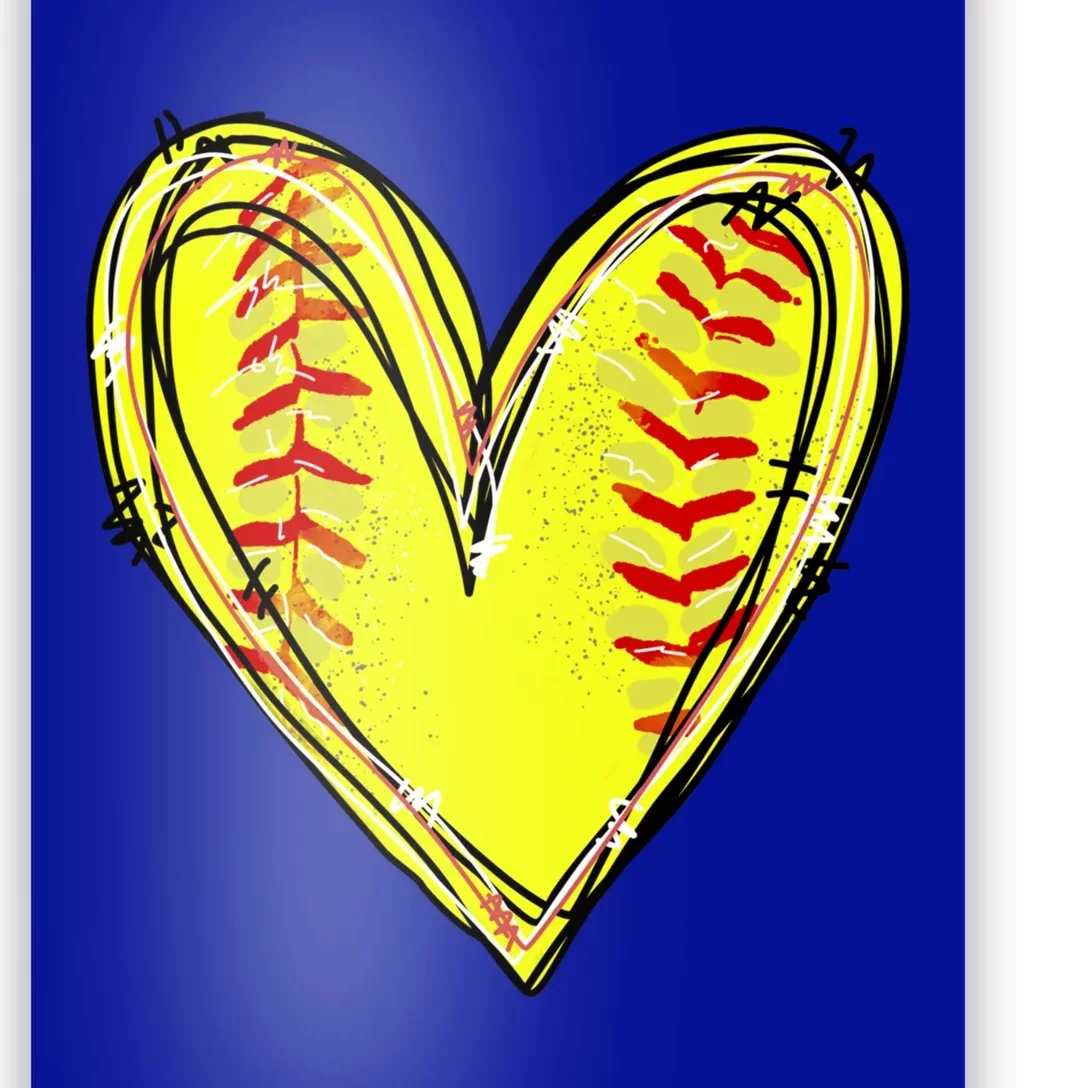 Softball Heart Softball Game Day Softball Mom Lovers Gift Poster