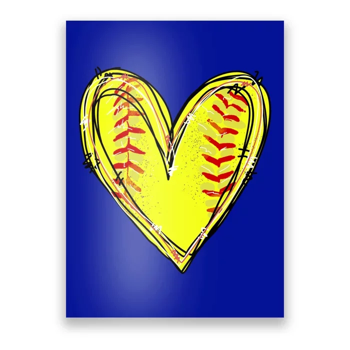 Softball Heart Softball Game Day Softball Mom Lovers Gift Poster