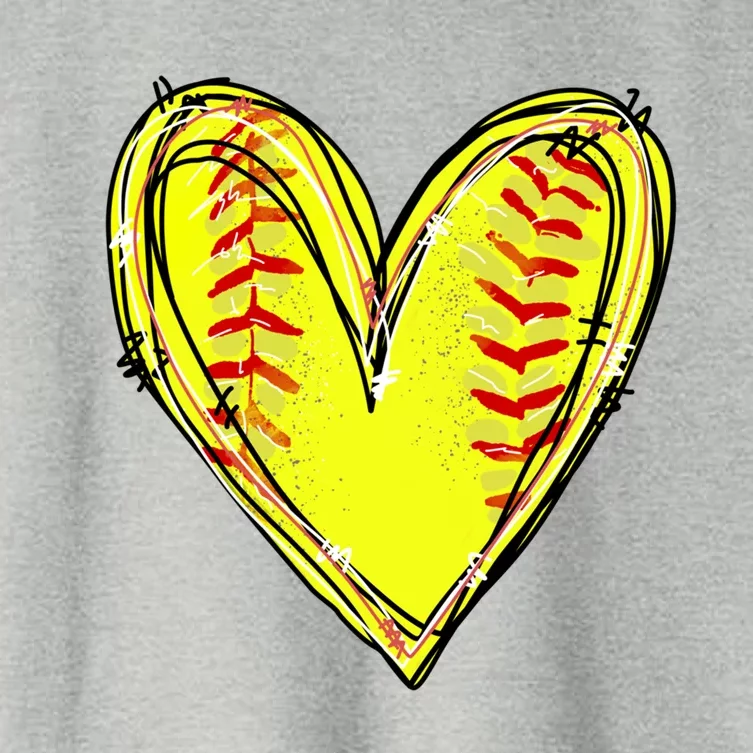 Softball Heart Softball Game Day Softball Mom Lovers Gift Women's Crop Top Tee