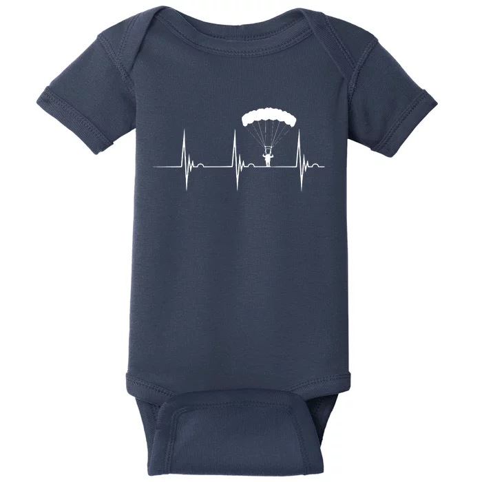 Skydiving Heartbeat Skydiver Skydive EKG Pulse Jump Baby Bodysuit