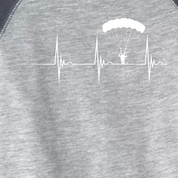 Skydiving Heartbeat Skydiver Skydive EKG Pulse Jump Toddler Fine Jersey T-Shirt