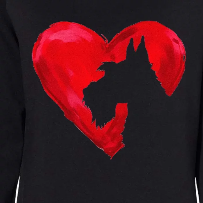 Schnauzer Heart Silhouette Valentine's Day Dog Lover Gift Womens California Wash Sweatshirt