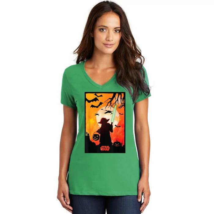 Silhouette Halloween Women's V-Neck T-Shirt