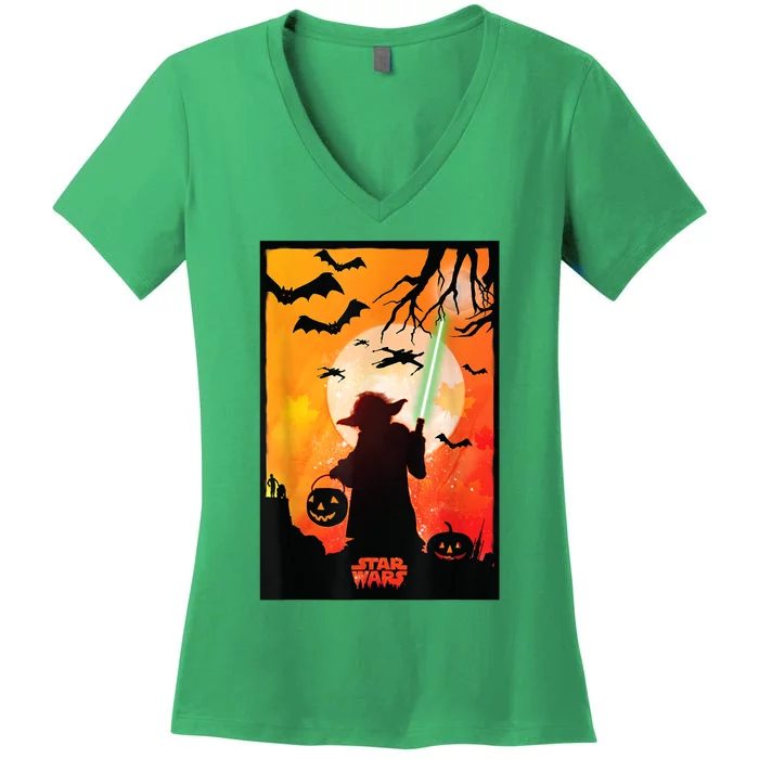 Silhouette Halloween Women's V-Neck T-Shirt