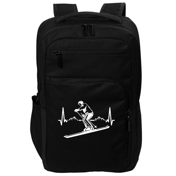 Ski Heartbeat Skiing Skier Gift For Skiers Impact Tech Backpack