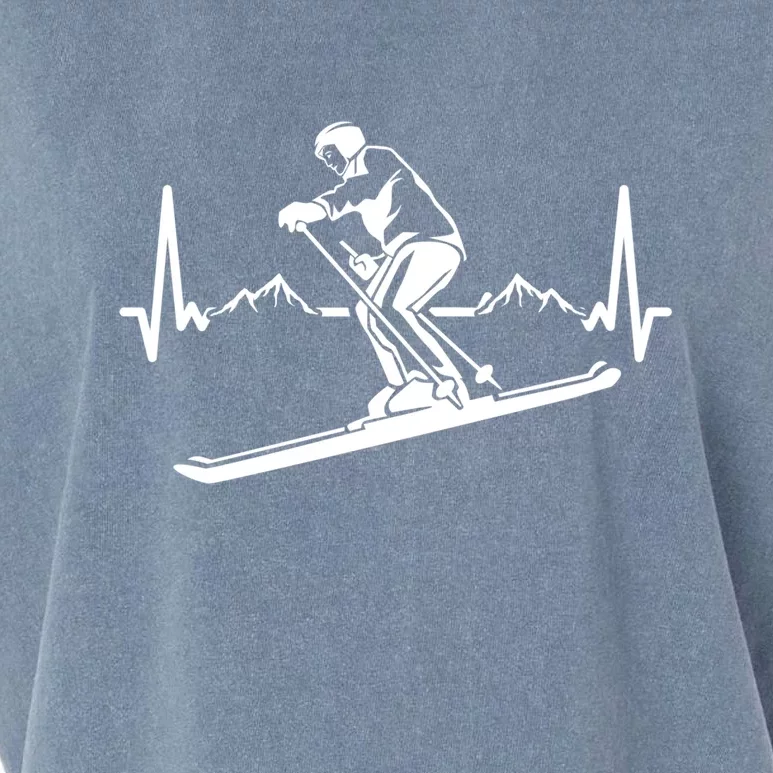 Ski Heartbeat Skiing Skier Gift For Skiers Garment-Dyed Women's Muscle Tee