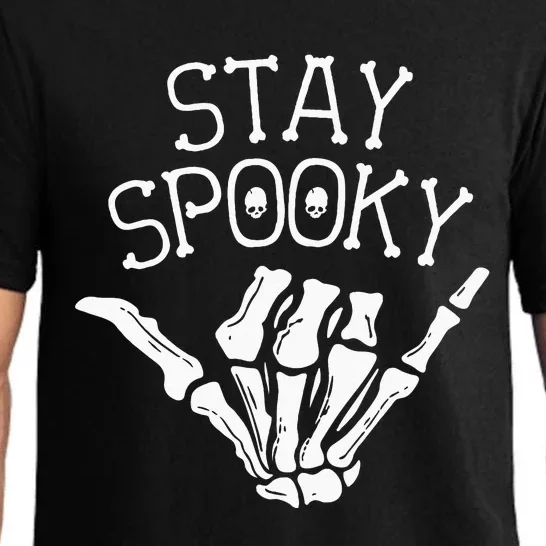 Skeleton Hand Stay Spooky Thumbs Up Adults & Kids Halloween Pajama Set