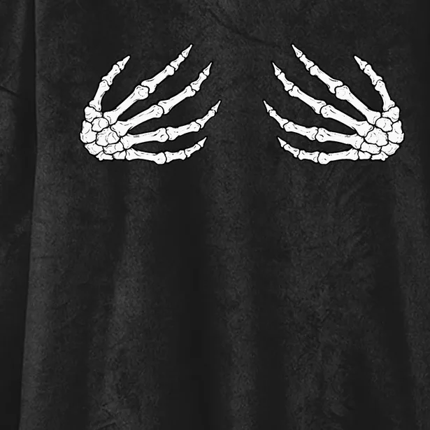 Skeleton Hands Spooky Halloween Rock Band Tees Hooded Wearable Blanket