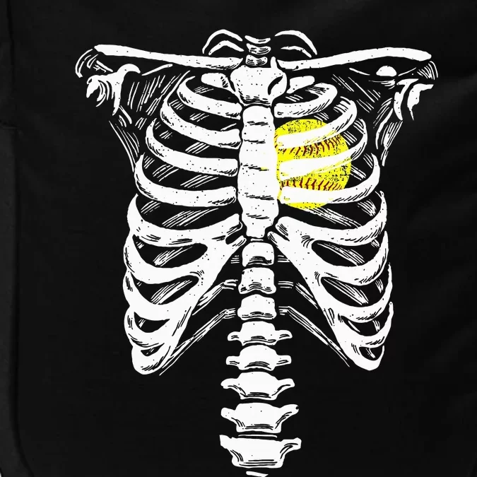 Softball Heart Skeleton Rib Cage Halloween Love Softball Impact Tech Backpack