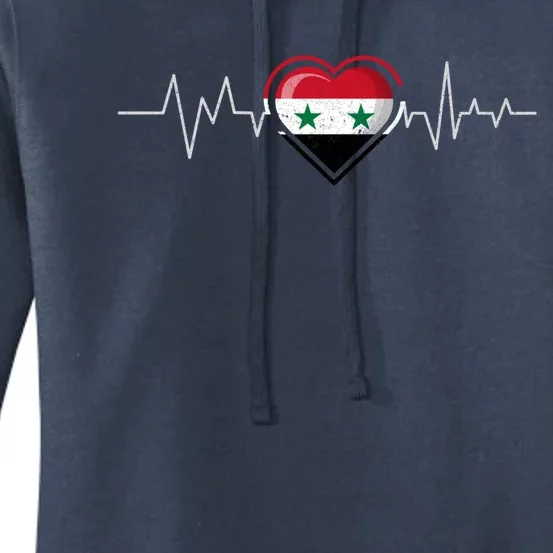 Syrian Heartbeat Syria Flag Gift Women's Pullover Hoodie