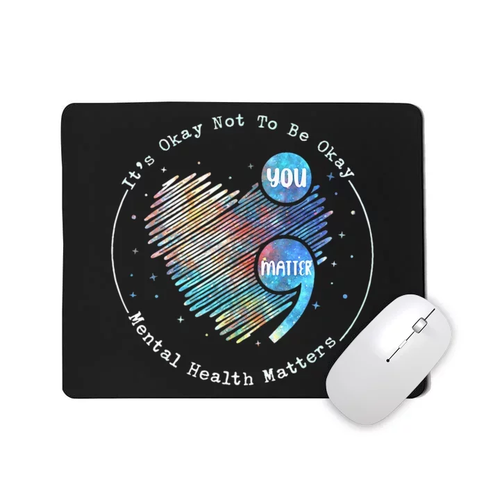 Semicolon Heart Suicide Prevention Mental Health Awareness Mousepad