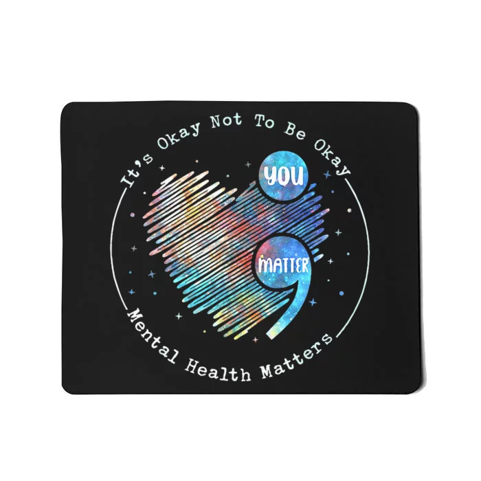 Semicolon Heart Suicide Prevention Mental Health Awareness Mousepad