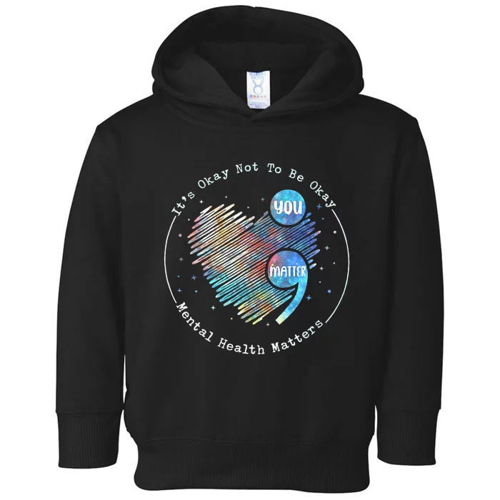 Semicolon Heart Suicide Prevention Mental Health Awareness Toddler Hoodie