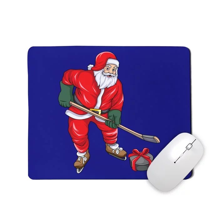 Santa Hockey Santa Playing Hockey Santa Hockey Player Cute Gift Mousepad