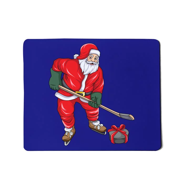 Santa Hockey Santa Playing Hockey Santa Hockey Player Cute Gift Mousepad