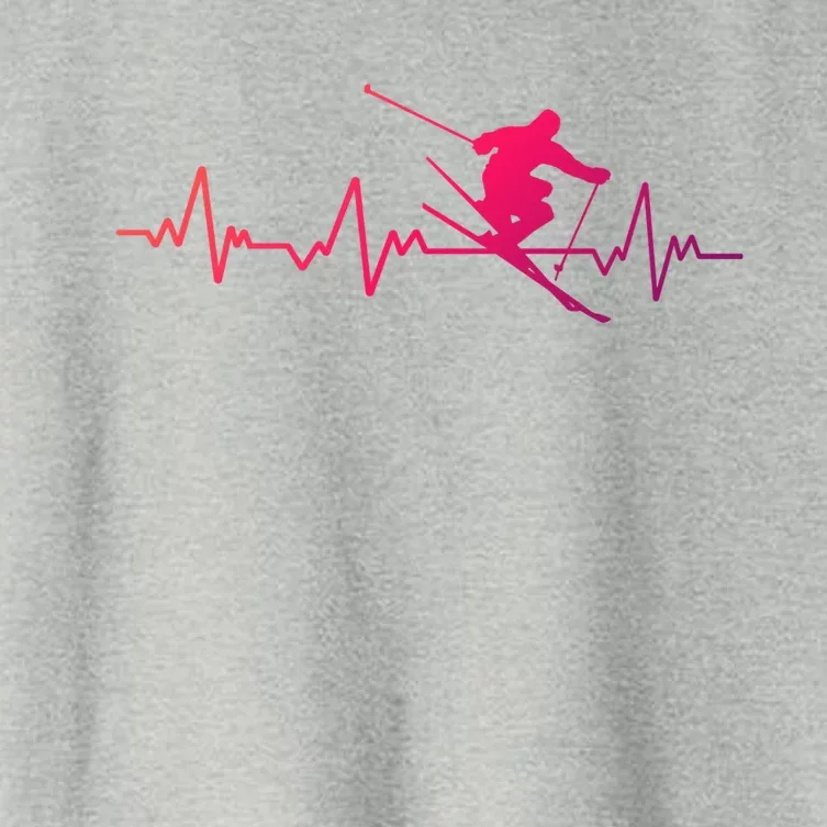 Ski Heartbeat Skiing Cool Gift Cute Gift Women's Crop Top Tee