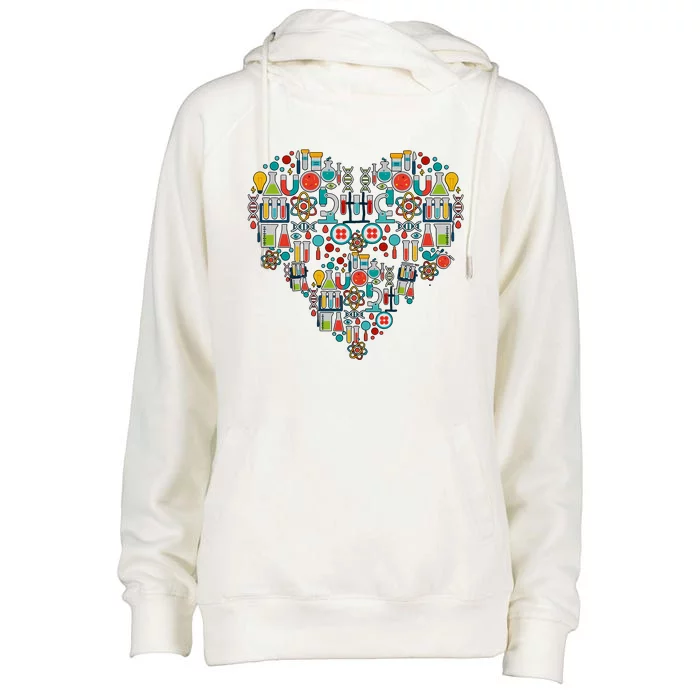 Science Heart Science Teacher Women In Science Chemistry Biology Womens Funnel Neck Pullover Hood