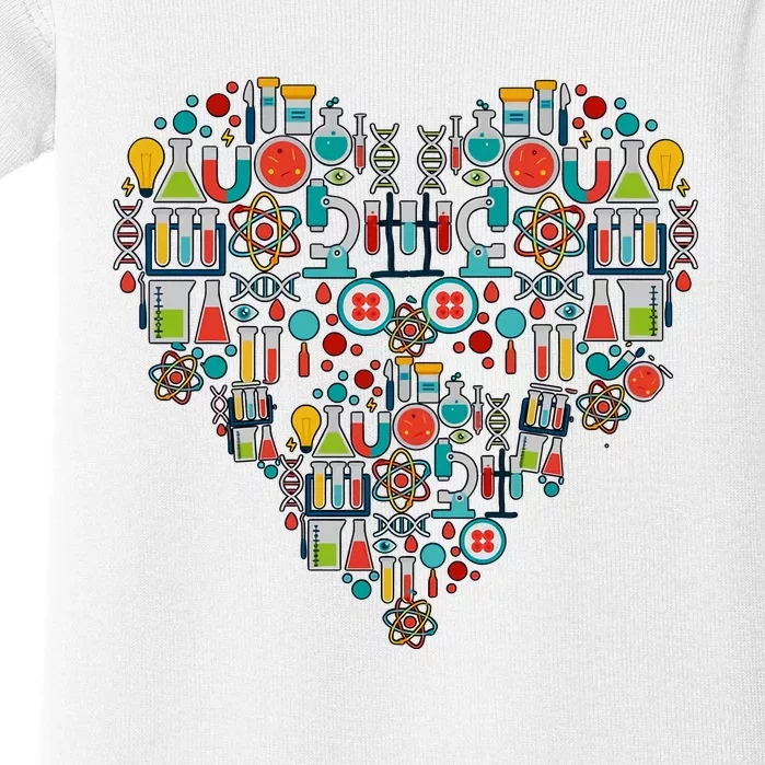 Science Heart Science Teacher Women In Science Chemistry Biology Baby Bodysuit