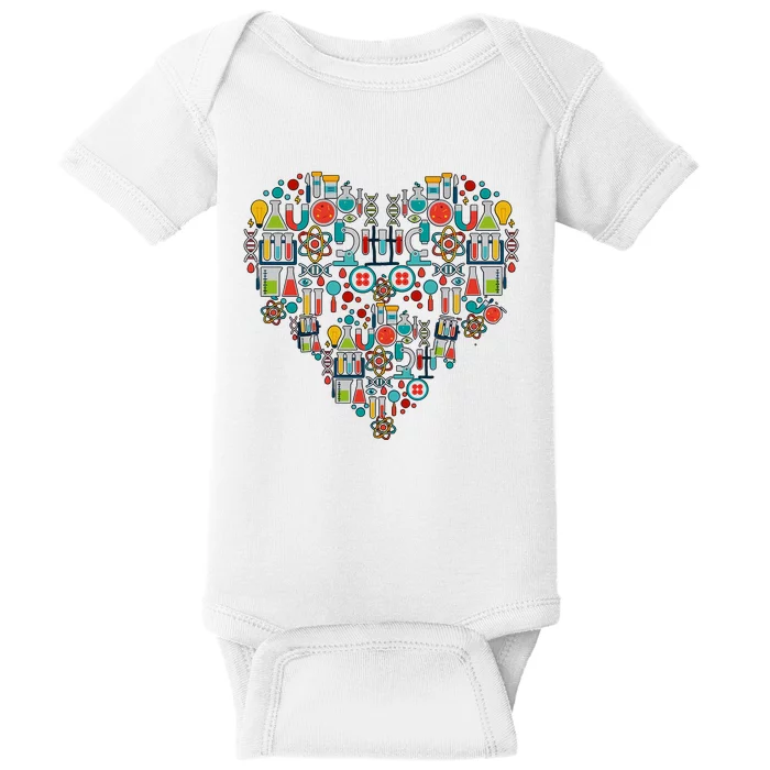 Science Heart Science Teacher Women In Science Chemistry Biology Baby Bodysuit